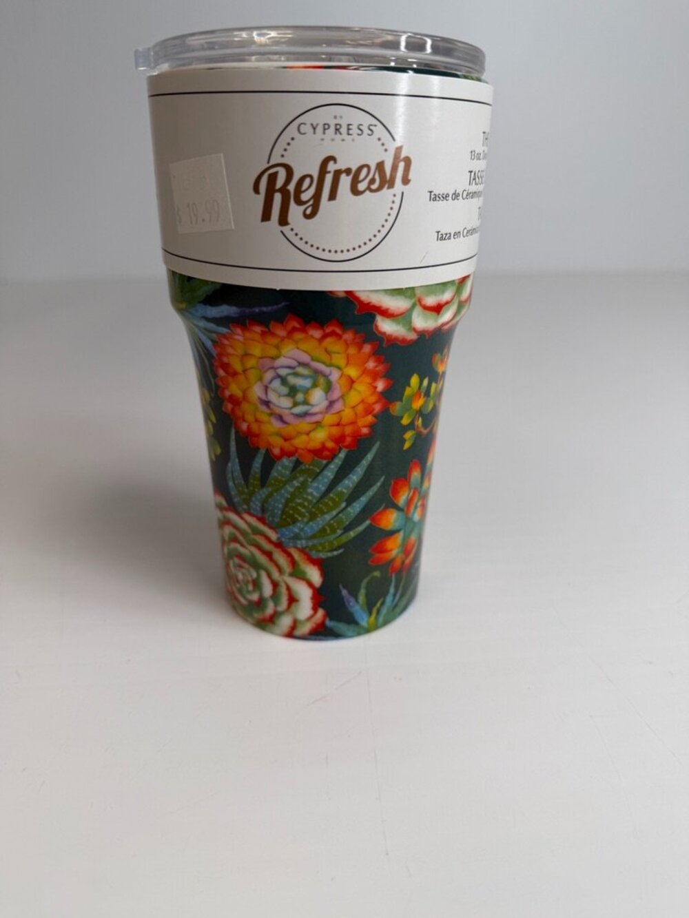 Cypress Refresh Ceramic Cup 13oz Slide Double Wall Companion Coffee Tea Party Ne